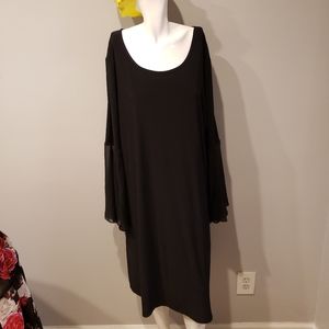 Black Bell Sleeve Dress Plus Size